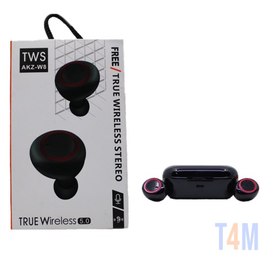 AKZ-W8 TWS WIRELESS EARPHONE STEREO BASS BLUETOOTH 5.0 EARBUDS RED